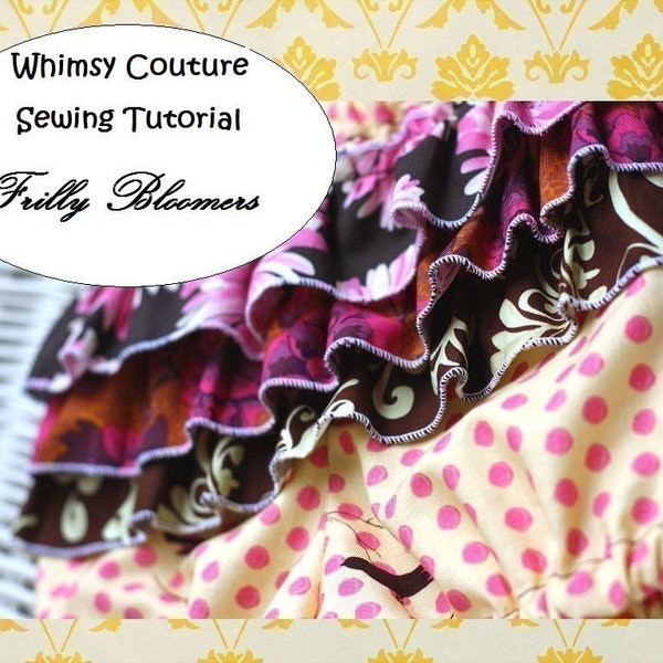 ruffled bloomers frilly diaper cover girls ruffles sewing pattern PDF