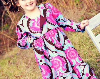 Empire Dress Pattern for girls by Whimsy Couture Short or Long Sleeve 12 months - 12 girls PDF