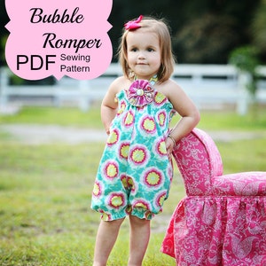 Baby Bubble Romper Pattern Tutorial PDF ebook -- Shirred Bubble Romper -- preemie through 4t INSTANT