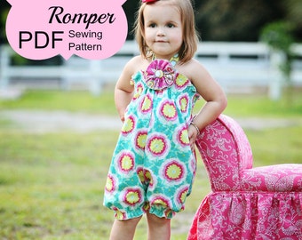 Baby Bubble Romper Pattern Tutorial PDF ebook -- Shirred Bubble Romper -- preemie through 4t INSTANT