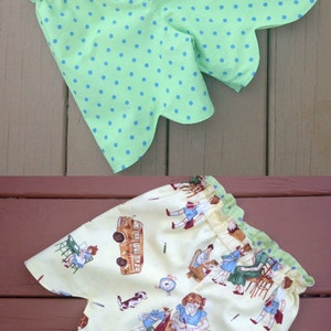 Girls Shorts Pattern Reversible Scalloped sizes 12m - 16 girls PDF  Instant