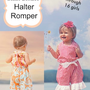 Mädchen Schnittmuster, Halfter Strampler Schnittmuster Whimsy Couture Schnittmuster PDF -- viele Größen Instant Download