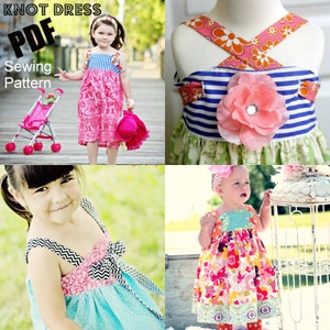 How to make a knot dress with tie bands sewing pattern sizes newborn through 12 girls PDF image 5