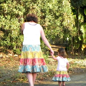 Skirt Pattern for mommy and me 4-tiered Skirts for 3m through 16 Ladies PDF Instant