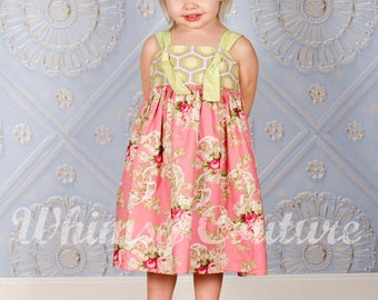 How to make a knot dress with tie bands sewing pattern sizes newborn through 12 girls PDF