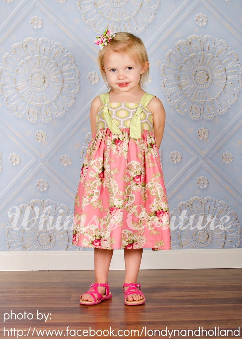 How to make a knot dress with tie bands sewing pattern sizes newborn through 12 girls PDF image 1