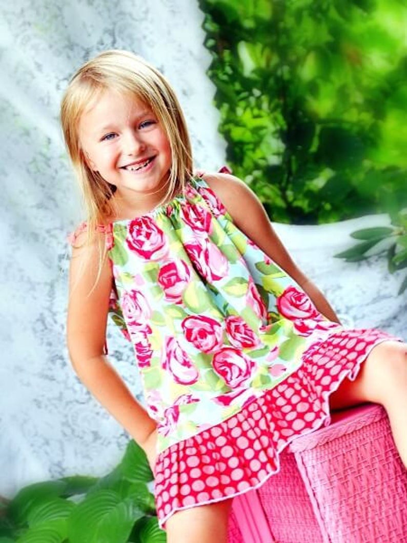 Girls Pillowcase Dress w. Ruffles Sewing Pattern image 4