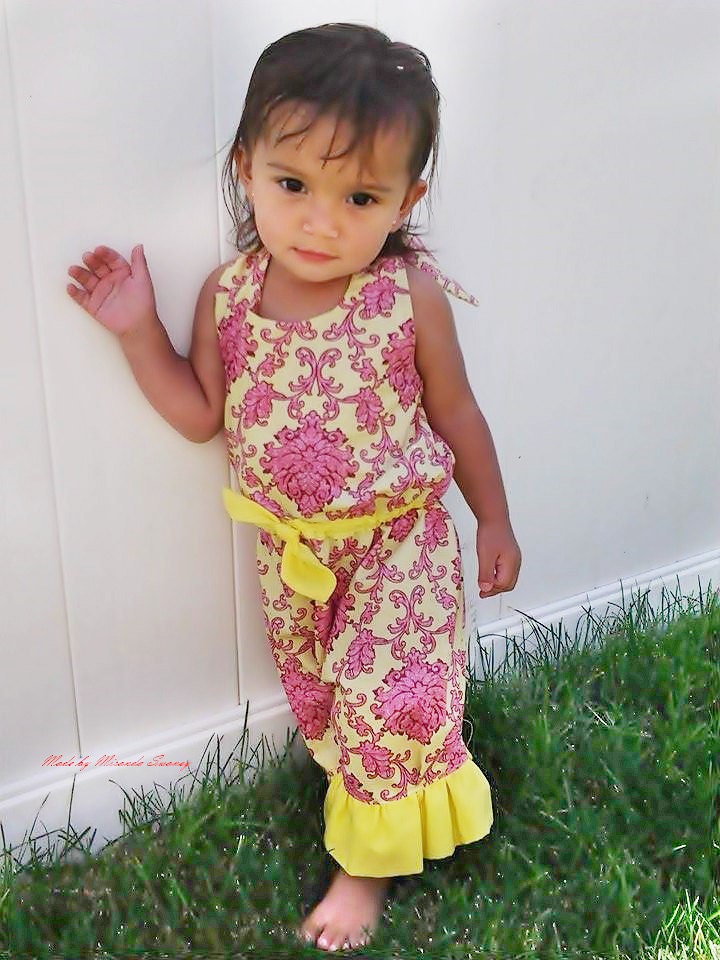 Cute Beach Comber Halter Romper Whimsy Couture Sewing Pattern PDF 12m thru 16 girls