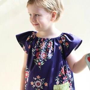 Peasant dress pattern with pockets Whimsy Couture Tutorial 0m 12 girls PDF Instant Templateless Pattern image 2