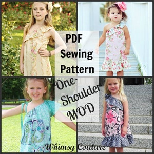 One-Shoulder MOD Whimsy Couture Sewing Tutorial PDF modify any existing pattern with - Instant