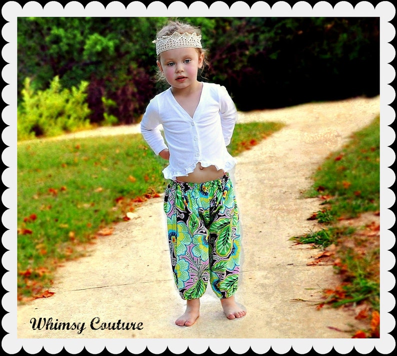 Harem Pants Pattern Tutorial by Whimsy Couture 3 months through 5t PDF Instant image 3