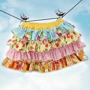 PDF Sewing Pattern - less Tutorial 4-row ruffles Ruffled Up Skirt sizes 6m through 16 Girls Instant