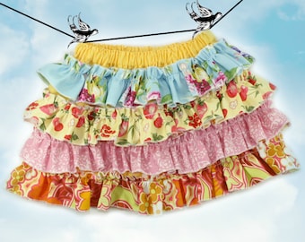 PDF Sewing Pattern - less Tutorial 4-row ruffles Ruffled Up Skirt sizes 6m through 16 Girls Instant