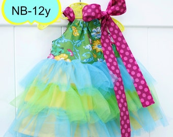 PDF Sewing Pattern with tutorial to make cute Tulle Ruffle Dresses newborn-12 girls Instant