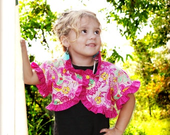 Ruffled Girls Bolero Pattern -- sizes 12 months- 12 girls PDF Instant