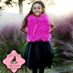 Fur Vest Pattern with sizing for 6 months 12 girls PDF Instant Download image 3