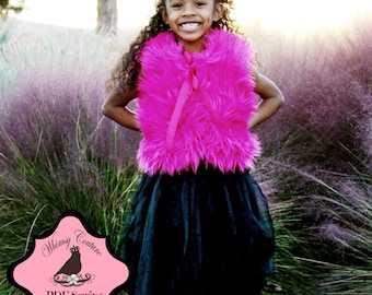 Fur Vest Pattern --sizes 6 months- 12 girls PDF Instant Whimsy Couture Sewing Tutorial ebook