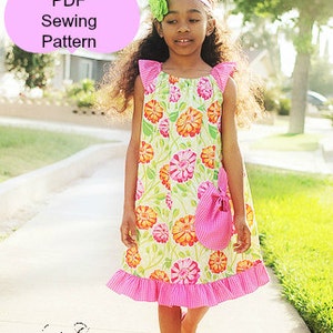 Angel Sleeve Top or Dress Sewing Pattern by Whimsy Couture nb-12 girls Instant PDF