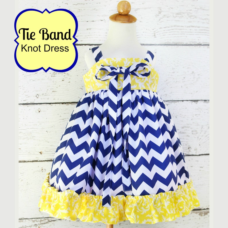 How to make a knot dress with tie bands sewing pattern sizes newborn through 12 girls PDF image 2