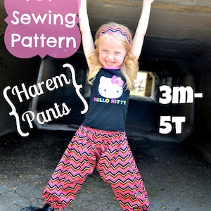 Harem Pants Pattern Tutorial by Whimsy Couture 3 months through 5t PDF Instant image 1