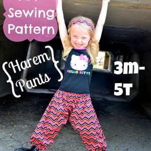 Harem Pants Pattern Tutorial by Whimsy Couture 3 months through 5t PDF Instant image 1