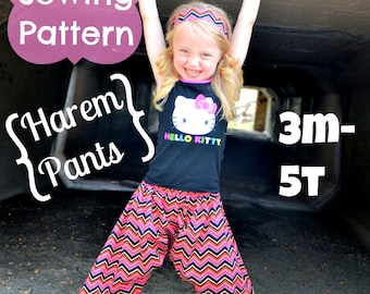 Harem Pants Pattern Tutorial by Whimsy Couture 3 months through 5t PDF Instant