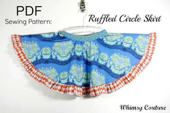 Ruffled Circle Skirt Sewing Pattern Sizes 3m Through 8 Girls PDF Instant Etsy