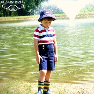 Boys Shorts Sewing Pattern newborn through 8 boys 2 options incl. flat front, pockets, beltloops PDF Instant