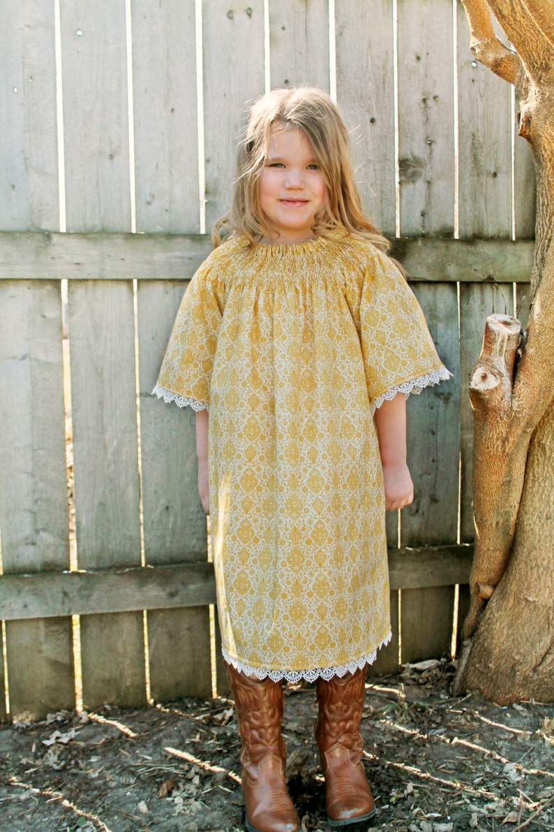 Faux Smocked Bishop Dress Sewing Pattern Heirloom Garden 0 months 12 girls Instant image 5