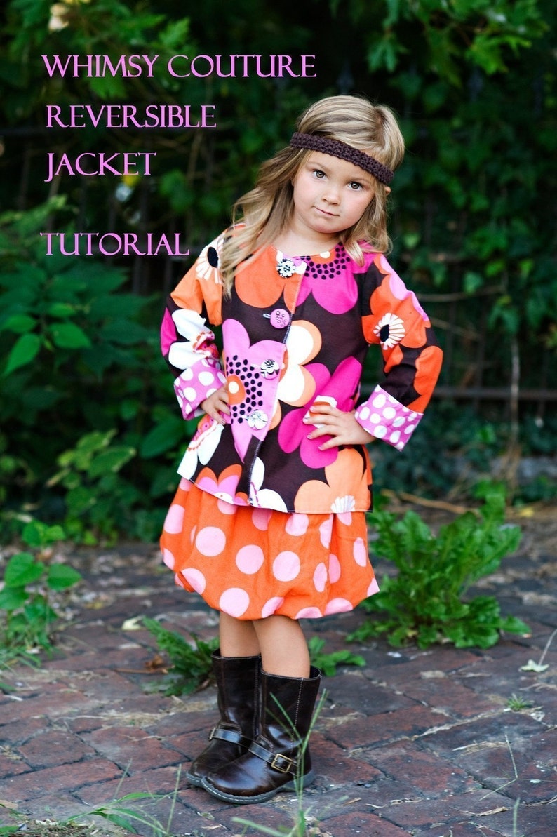 Reversible Girls Jacket Pattern sizes 12 m slim 12 girls PDF Instant image 4