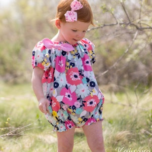 Girls Romper Pattern, Baby Playsuit Pattern Peasant style 0 months through 5t PDF downloadable