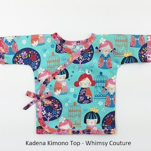 Kimono Top Sewing Pattern for Babies -- 0m - 24m PDF Instant by Whimsy Couture