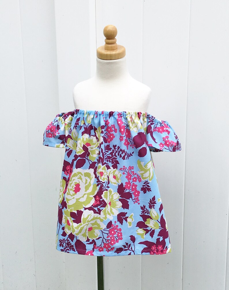 Girls Off The Shoulder Top Dress sewing tutorial PDF newborn through 16 teen girls image 7