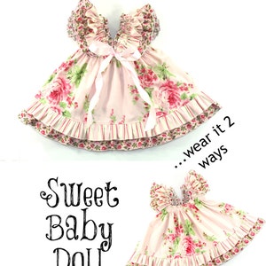 Girls Dress Pattern -- Sweet Baby Doll --Dress 0 months through 12 girls PDF Instant