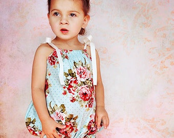 Tutorial di cucito Whimsy Couture con motivo Baby Bubble PDF da neonato a 5 anni. Opzione nastro con bottone a pressione e 2 stili di vestibilità Istantanei