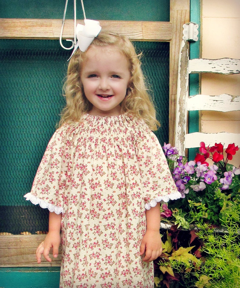 Faux Smocked Bishop Dress Sewing Pattern Heirloom Garden 0 months 12 girls Instant image 4