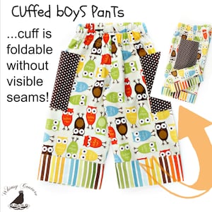 Boys Cuffed Pants PDF Sewing Pattern with Tutorial newborn through 10 youth Instant