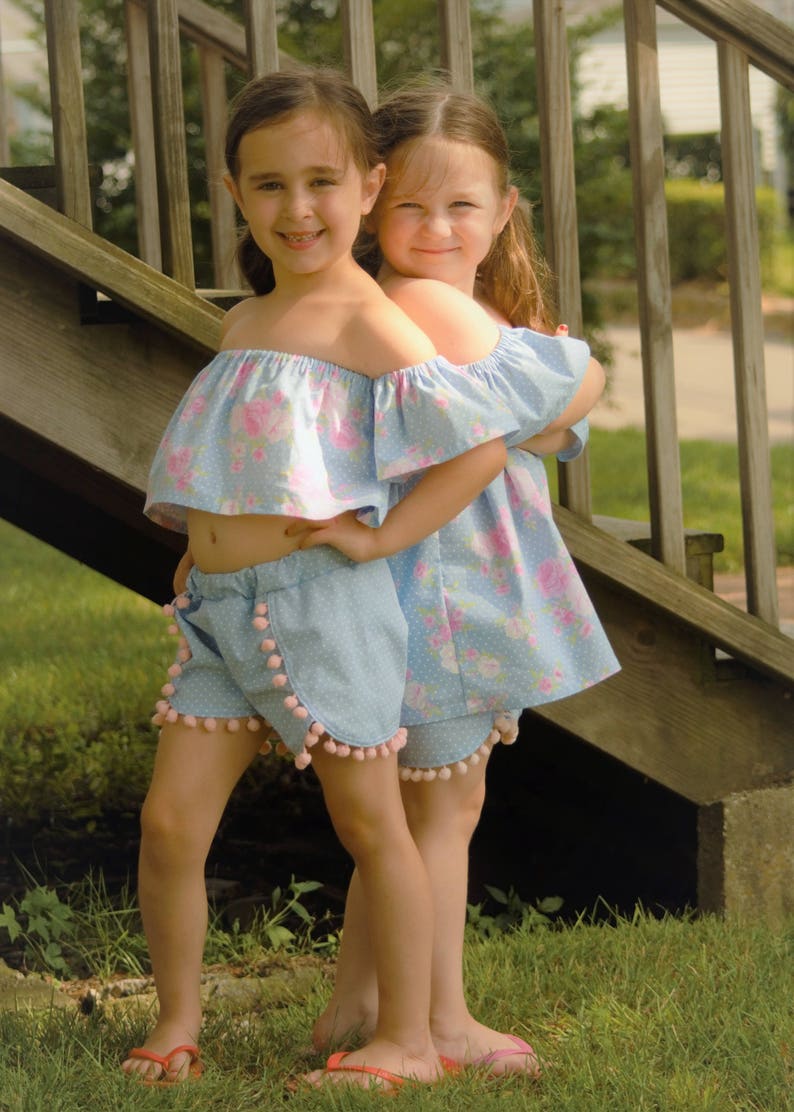 Girls Off The Shoulder Top Dress sewing tutorial PDF newborn through 16 teen girls image 1