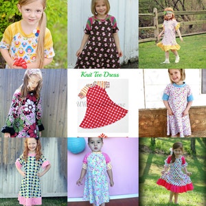 Knit Tee Dress Pattern With Short and Long Sleeves With Ruffle - Etsy