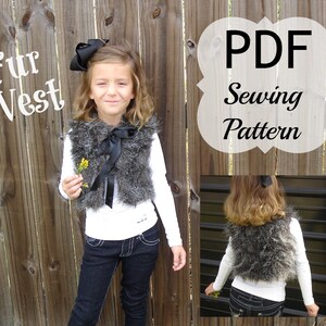 Fur Vest Pattern with sizing for 6 months 12 girls PDF Instant Download image 4
