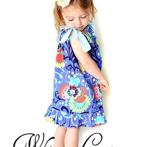 Girls Pillowcase Dress w. Ruffles Sewing Pattern image 1