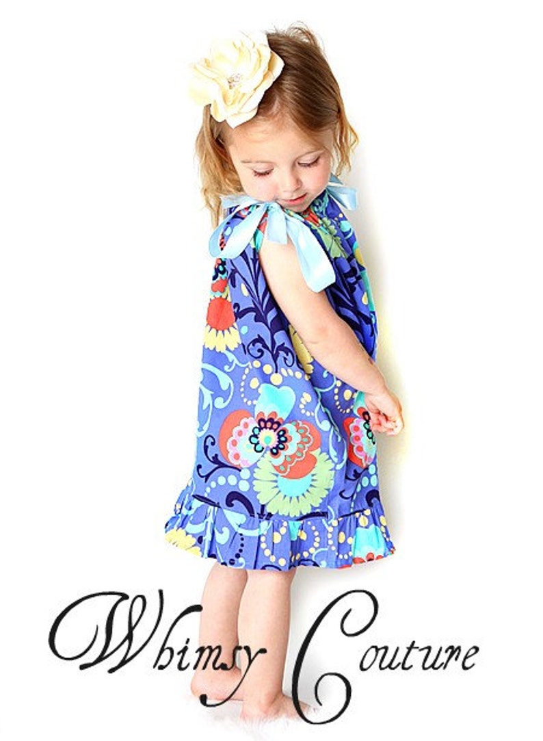 Girls Pillowcase Dress w. Ruffles Sewing Pattern image 1