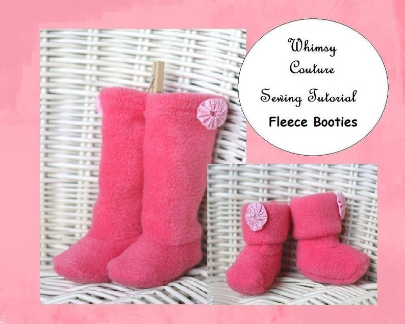 Fleece Booties Pattern for babies nb5t PDF Instant Sewing Etsy