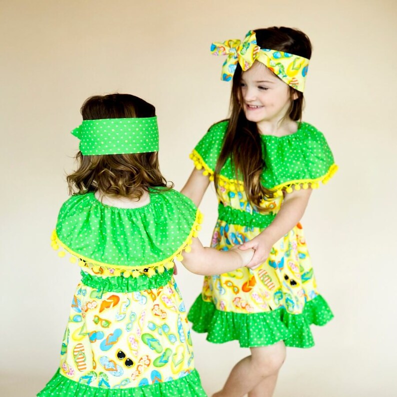 Cartamodello vestito per ragazze - L'abito da festa - tutorial di cucito PDF da neonato a 12 ragazze immagine 5
