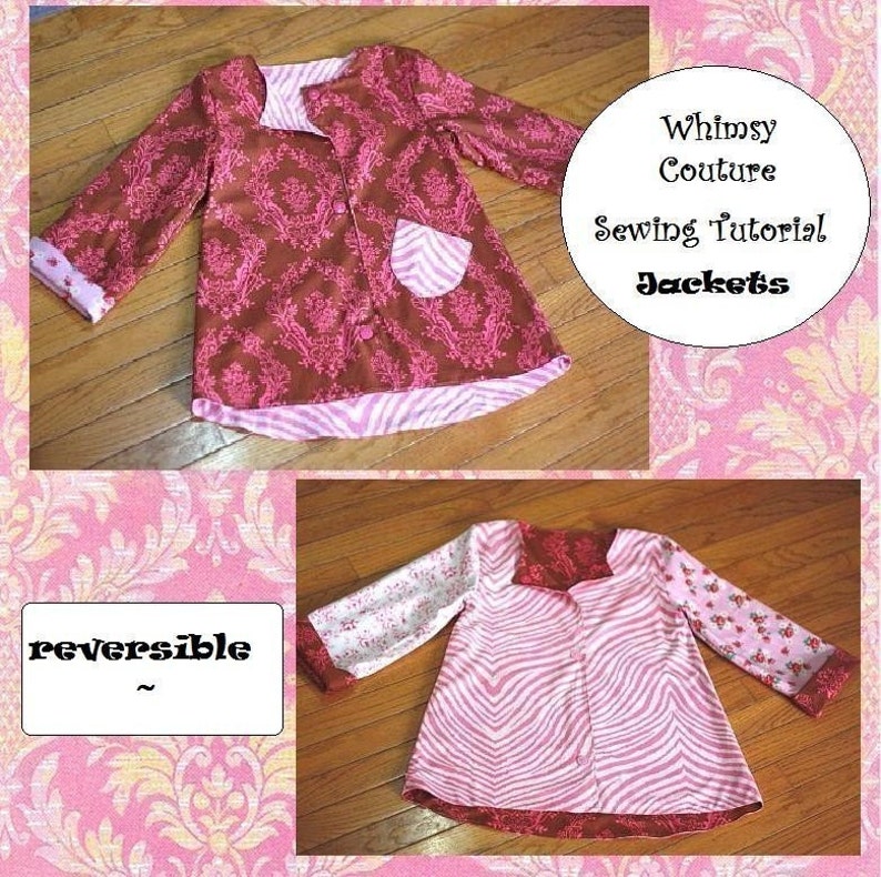 Reversible Girls Jacket Pattern sizes 12 m slim 12 girls PDF Instant image 5