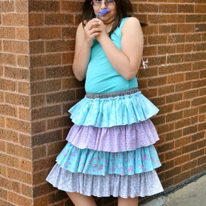Ruffle Skirt Pattern for girls Sewing Tutorial with sizes 6m through 16 Girls PDF Instant