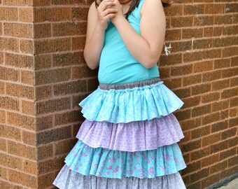 Ruffle Skirt Pattern for girls Sewing Tutorial with sizes 6m through 16 Girls PDF Instant