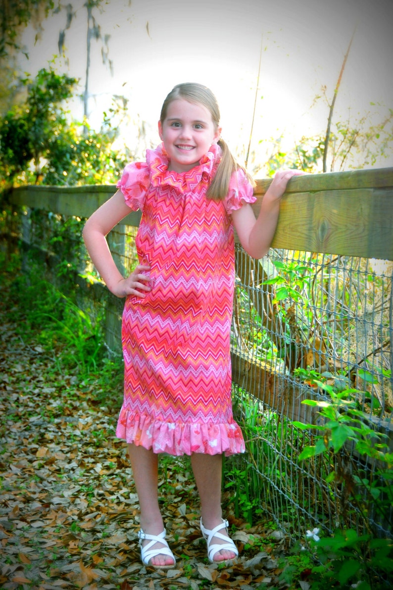 Girls Peasant Top/Dress Sewing Pattern with high collar newborn through 12 girls 3 sleeve lengths PDF Whimsy Couture image 5
