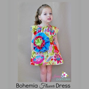 Bohemia Flower Dress Sewing Pattern/Tutorial sizes 6m - 12 girls and doll PDF