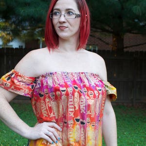 Ladies Off The Shoulder Top or Dress sewing tutorial PDF XS - XXXL
